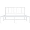 vidaXL Estrutura de cama com cabeceira 140x190 cm metal branco