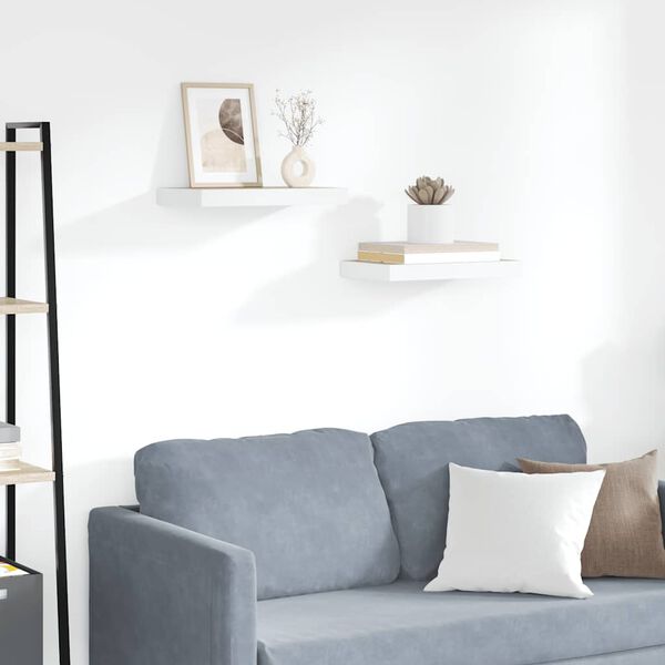 vidaXL Prateleiras de parede 2 pcs 40x23x3,8 cm MDF carvalho e branco