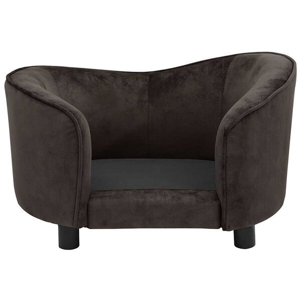 vidaXL Sof&aacute; para c&atilde;es 69x49x40 cm pel&uacute;cia castanho