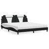 vidaXL Cama Viana com colch&atilde;o 180x200 cm couro artificial preto e branco