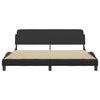 vidaXL Estrutura de cama Dover couro artificial preto e branco