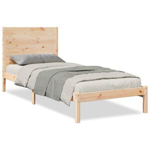 vidaXL Cama extra longa sem colch&atilde;o 90x220 cm madeira maci&ccedil;a
