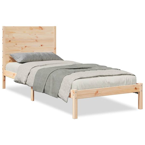 vidaXL Cama extra longa sem colchão 90x220 cm madeira maciça