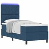 vidaXL Cama Box com colch&atilde;o com led Azul 80 x 200 cm tecido