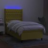 vidaXL Cama box spring c/ colch&atilde;o e LED 80x200 cm tecido verde