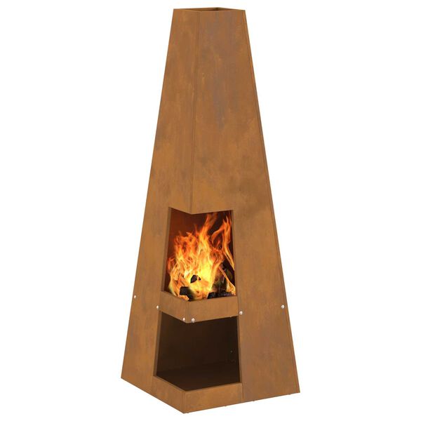 vidaXL Fire Pit Castanho 35 x 35 x 100 cm Aço