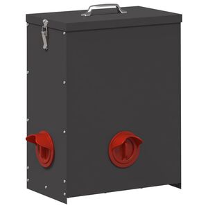 vidaXL Comedouro para galinha Preto 32,5 x 20,5 x 43 cm 25 kg