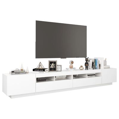 vidaXL Móvel de TV com luzes LED 260x35x40 cm branco