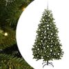 vidaXL &Aacute;rvore de Natal Artificial 210 cm 300 LED Branco quente Verde