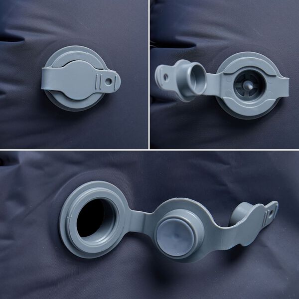 vidaXL Colchão de campismo insuflável c/ almofada 1 pessoa cinza