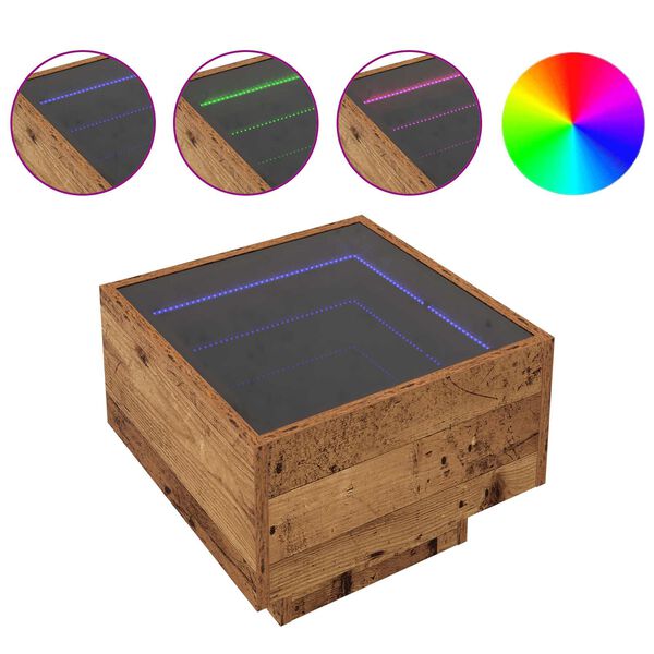 vidaXL Mesa de centro Madeira antiga 40 x 40 x 30 cm