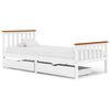 vidaXL Estrutura de cama com 2 gavetas 90x200 cm pinho maci&ccedil;o branco