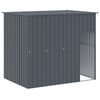 vidaXL Casota p/ c&atilde;es c/ parque 214x865x181 cm a&ccedil;o galvaniz. antracite