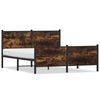vidaXL Estrutura de cama sem colch&atilde;o 150x200 cm metal carvalho fumado