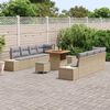 vidaXL Conjunto de Sof&aacute; de Jardim 11 pcs Bege Rattan Sint&eacute;tico
