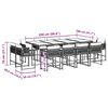 vidaXL 13 pcs conjunto de jantar p/jardim com almofad&otilde;es vime PE preto