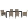 vidaXL Conjunto de Jantar para Jardim 7 pcs Cinzeto vime PE