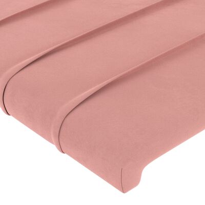 vidaXL Cabeceira de cama 2 pcs veludo 100x5x78/88 cm rosa