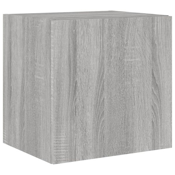 vidaXL M&oacute;vel de parede p/ TV c/ luzes LED 40,5x35x40cm cinzento sonoma