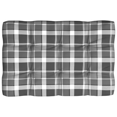 vidaXL Almofadões para sofás de paletes 7 pcs padrão cinzento xadrez