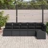 vidaXL Conjunto de Sof&aacute; de Jardim 6 pcs Preto Rattan Sint&eacute;tico