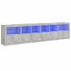 vidaXL Aparador com luzes LED 283x37x67 cm cinzento cimento