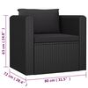 vidaXL 7 pcs conjunto lounge de jardim c/ almofad&otilde;es vime PE preto