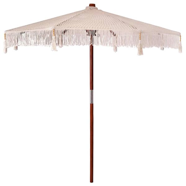 vidaXL Parasol de Macram&ecirc; Creme 252,5 x 252,5 x 260 cm