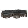 vidaXL Conjunto de Sof&aacute; de Jardim 9 unid. Cinzento vime PE