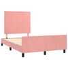 vidaXL Estrutura de cama com colch&atilde;o 120x190 cm veludo rosa