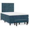 vidaXL Cama boxspring com colch&atilde;o 120x200 cm veludo azul-escuro