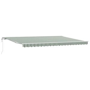 vidaXL Toldo retr&aacute;til Verde e Branco 500 &times; 300 cm Tecido e Alum&iacute;nio