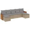 vidaXL 7 pcs conjunto de sof&aacute;s p/ jardim com almofad&otilde;es vime PE bege