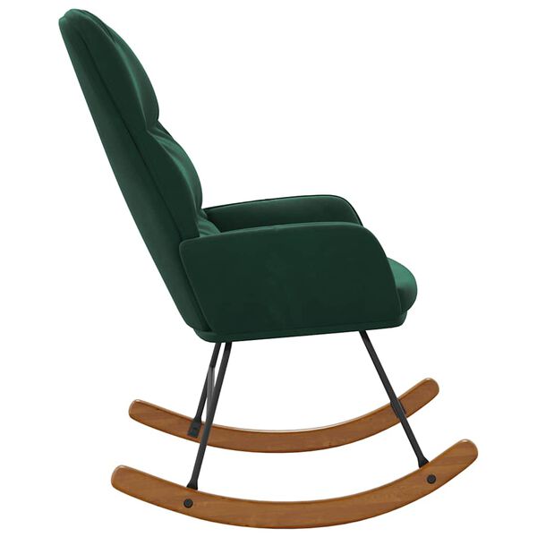 vidaXL Cadeira de baloi&ccedil;o veludo verde-escuro