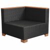 vidaXL 9 pcs conjunto lounge de jardim c/ almofadões vime PE preto
