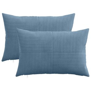 vidaXL Capa almofada 2 pcs ALMELO Azul 30 x 50 cm cord&atilde;o
