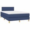 vidaXL Cama box spring c/ colch&atilde;o e LED 120x190 cm tecido azul