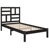 vidaXL Estrutura cama pequena solteiro 75x190 cm madeira maci&ccedil;a preto