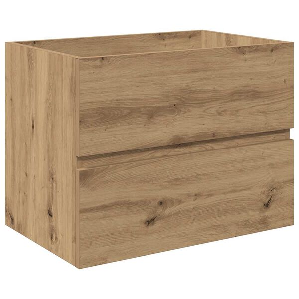 vidaXL Arm&aacute;rio de lavat&oacute;rio com lavat&oacute;rio embutido carvalho artesanal