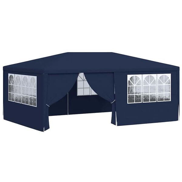 vidaXL Tenda festas profissional c/ paredes laterais 4x6m 90g/m² azul