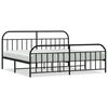 vidaXL Estrutura de cama com cabeceira e p&eacute;s 193x203 cm metal preto