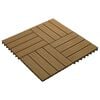 vidaXL Telha de Deck Design 3D 11 pcs Teca 30 x 30 cm WPC