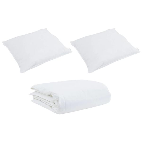 vidaXL Conjunto de Edredom com travesseiro 3 pcs Branco Pena de ganso