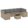 vidaXL 8 pcs conjunto de sof&aacute;s p/ jardim com almofad&otilde;es vime PE bege