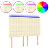 vidaXL Cabeceira cama c/ LED 144x5x118/128 cm couro artificial cr&egrave;me