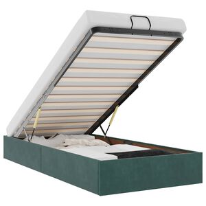 vidaXL Otomano Bed Frame No Colchão Verde Escuro 80x200 cm Veludo