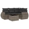 vidaXL 5 pcs conjunto sof&aacute;s de jardim c/ almofad&otilde;es vime PE cinzento