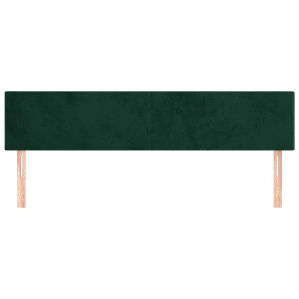 vidaXL Cabeceira de cama 2 pcs veludo 100x5x78/88 cm verde-escuro