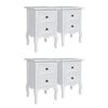 vidaXL Mesas-de-cabeceira com 2 gavetas 4 pcs MDF branco