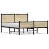 vidaXL Estrutura de cama sem colch&atilde;o 140x200 cm metal carvalho sonoma